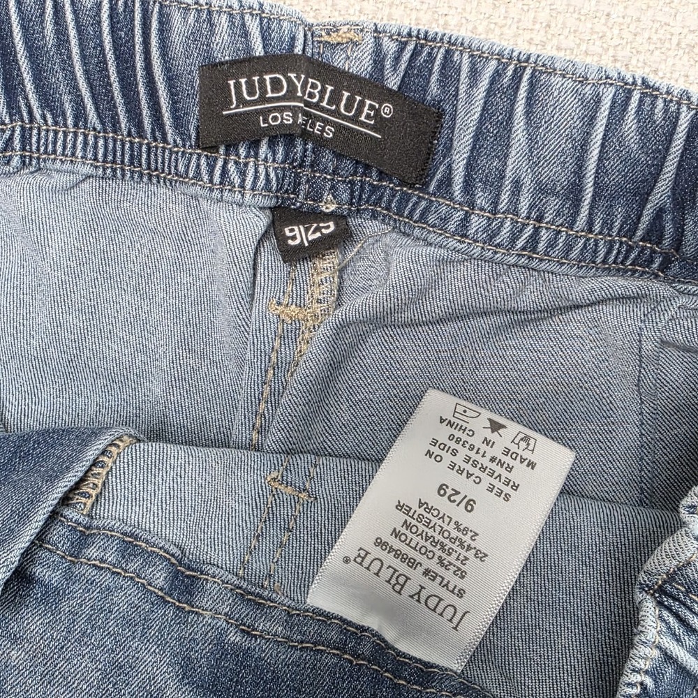 Judy Blue Jogger Jeans Women 9/29 Stretch Drawstring Medium Wash High Rise Denim - Picture 4 of 9